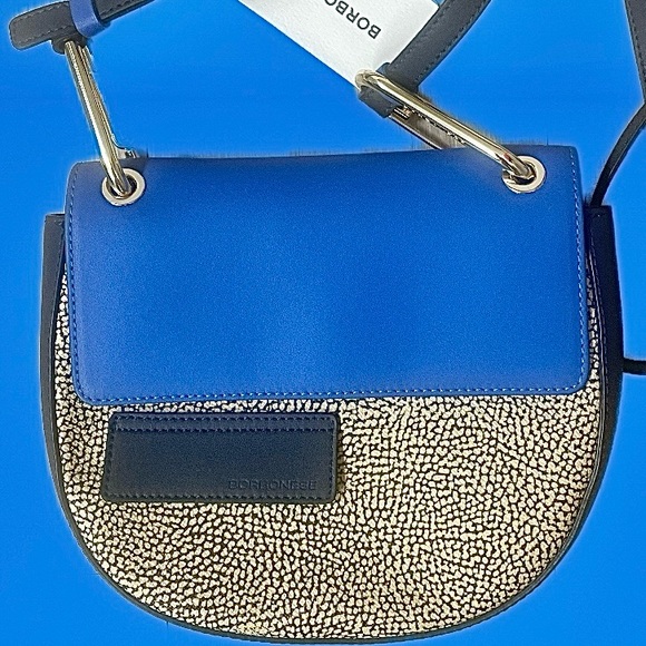 Borbonese Blue & Tan Crossbody Messenger Bag 904128 - Picture 2 of 7